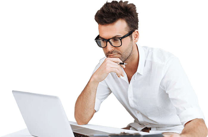 Developer working on laptop