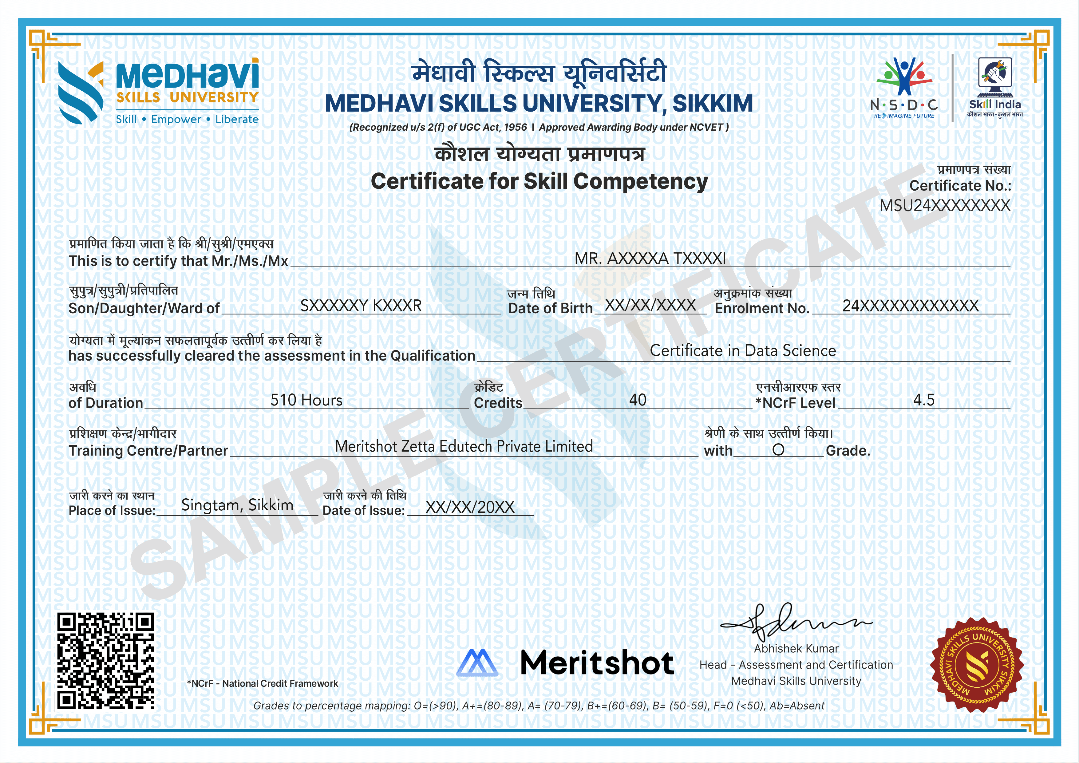 NSDC-Aligned Completion Certificate