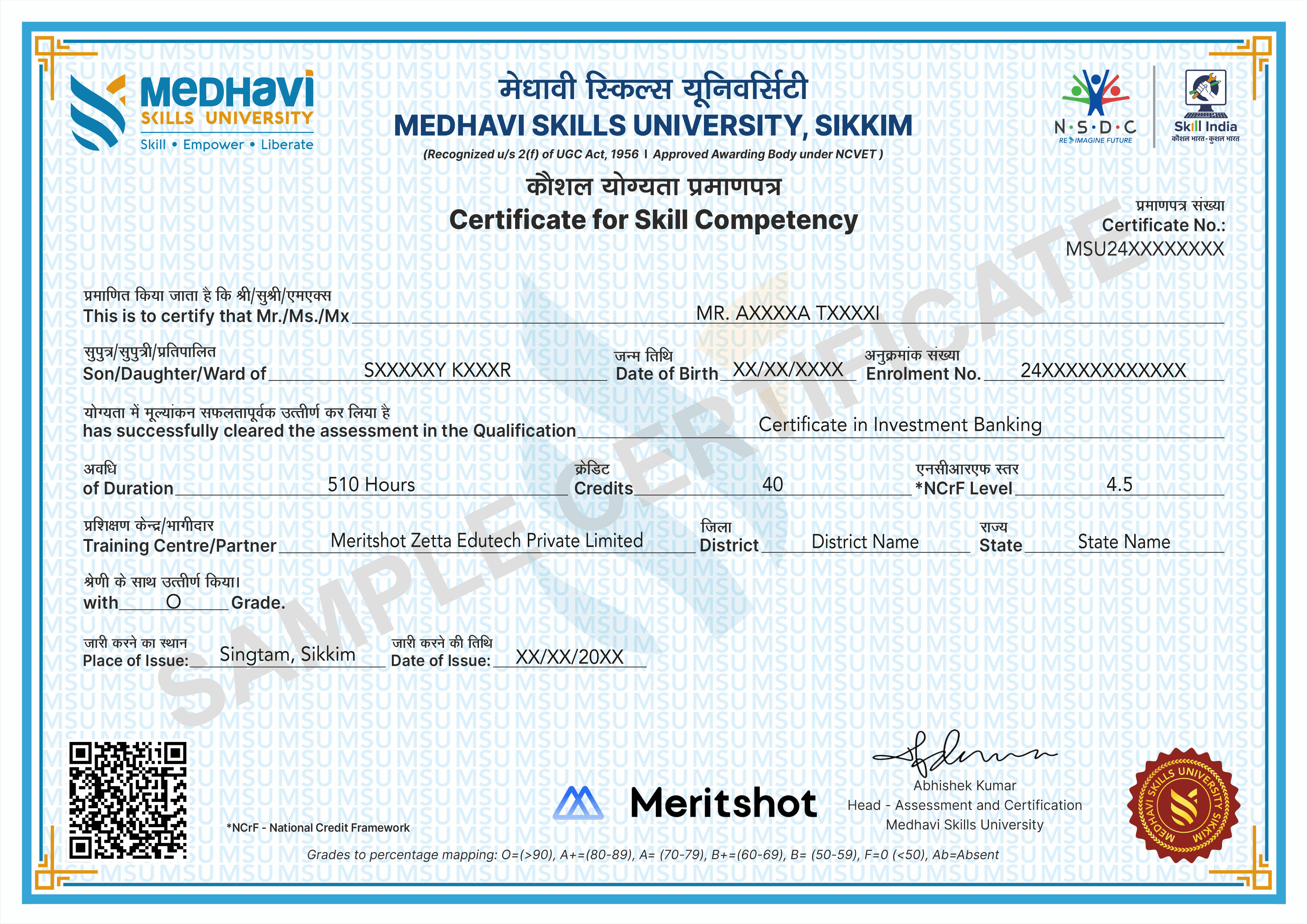 NSDC-Aligned Completion Certificate