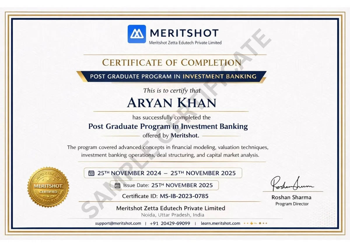 Meritshot Investment Banking Certificate