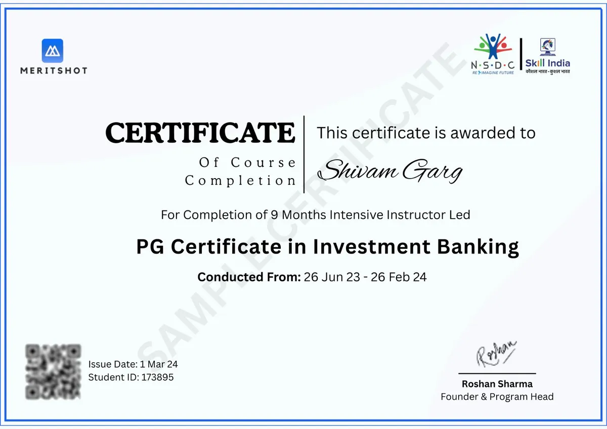 Meritshot Post Graduate Certificate