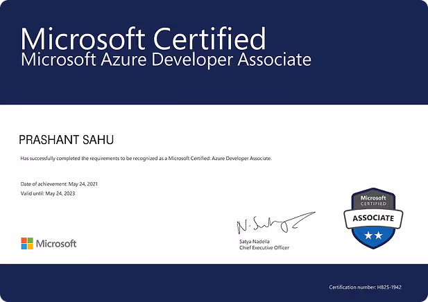 Meritshot Program Certificate
