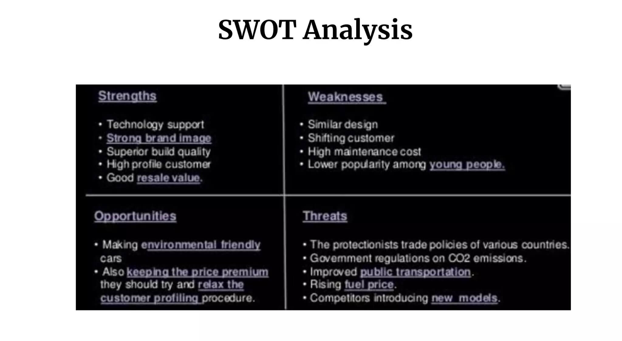 Rolls royce swot